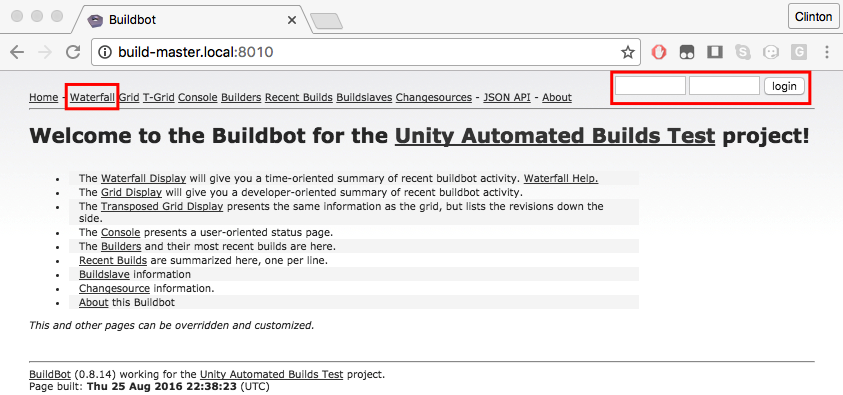 First glance at a buildbot site